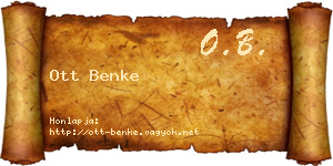 Ott Benke névjegykártya